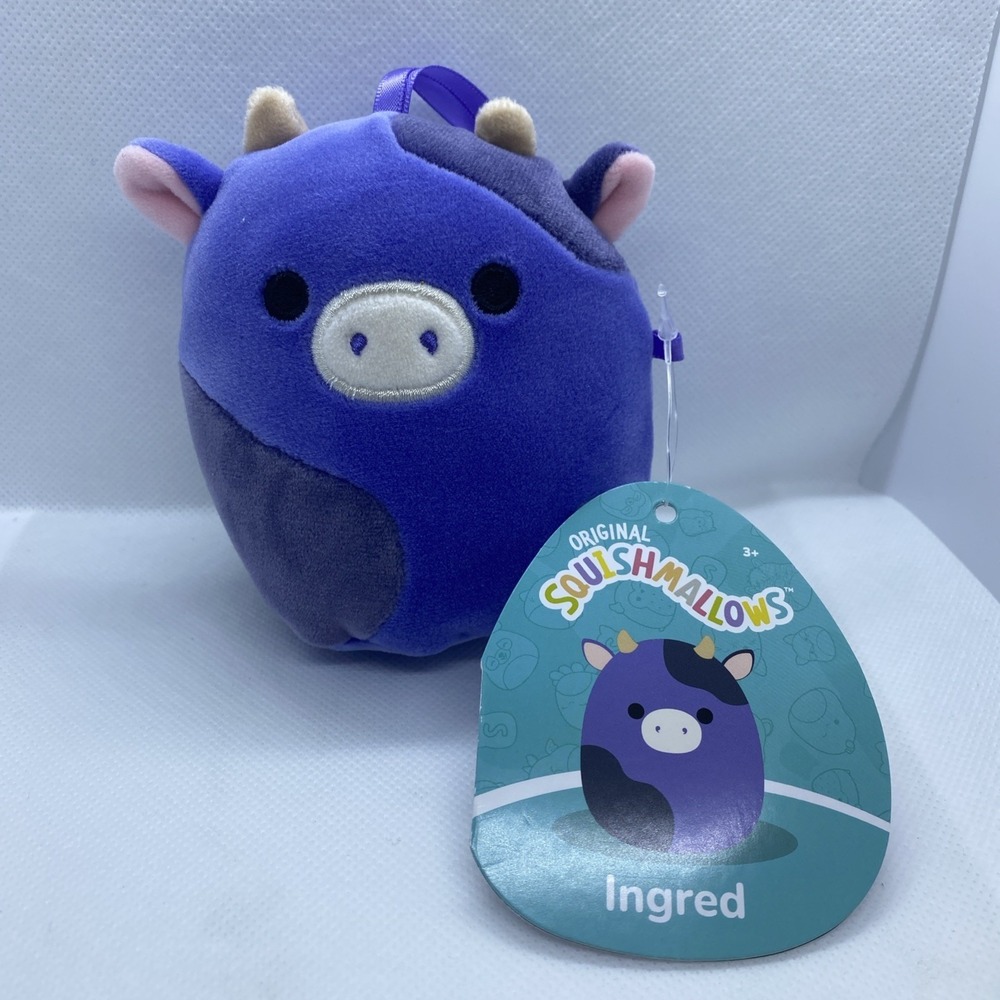 SQUISHMALLOWS INGRID THE PURPLE COW 4" PLUSH ORNAMENT